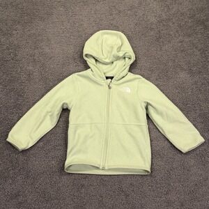 The North Face Jacket Toddler 18 24 Mo Green Fleece Hooded Full‎ Zip Hoodie Logo